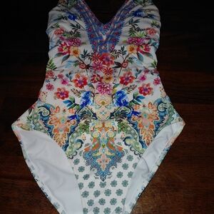 Johnny Was Multi Color Floral Swimsuit Size Small.